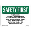 Signmission OSHA Sign, This Tank Has Contained Leaded Gasoline, 7in X 5in Decal, 5" W, 7" L, Landscape OS-SF-D-57-L-10995